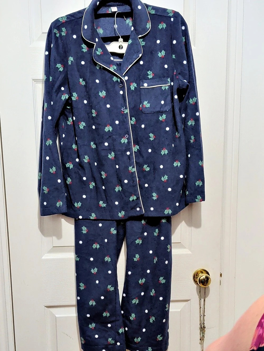 Holly Pajama Set in Blue & White Like New